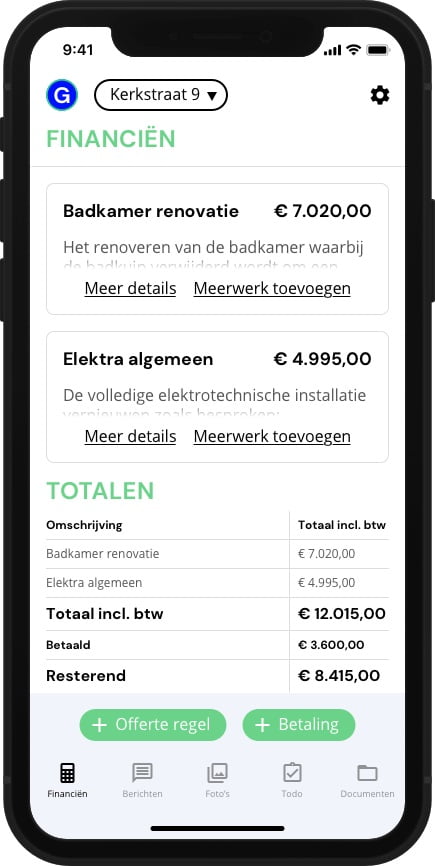 Meerwerk in app